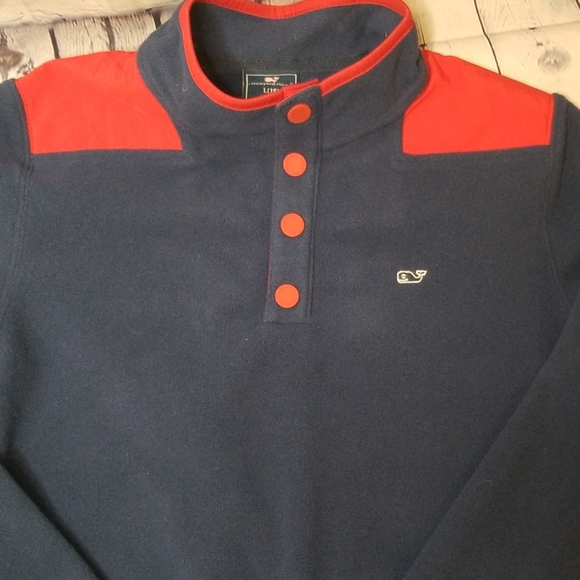 NWOT Boys Vineyard Vines fleece 1/4 snap pullover - Picture 3 of 6